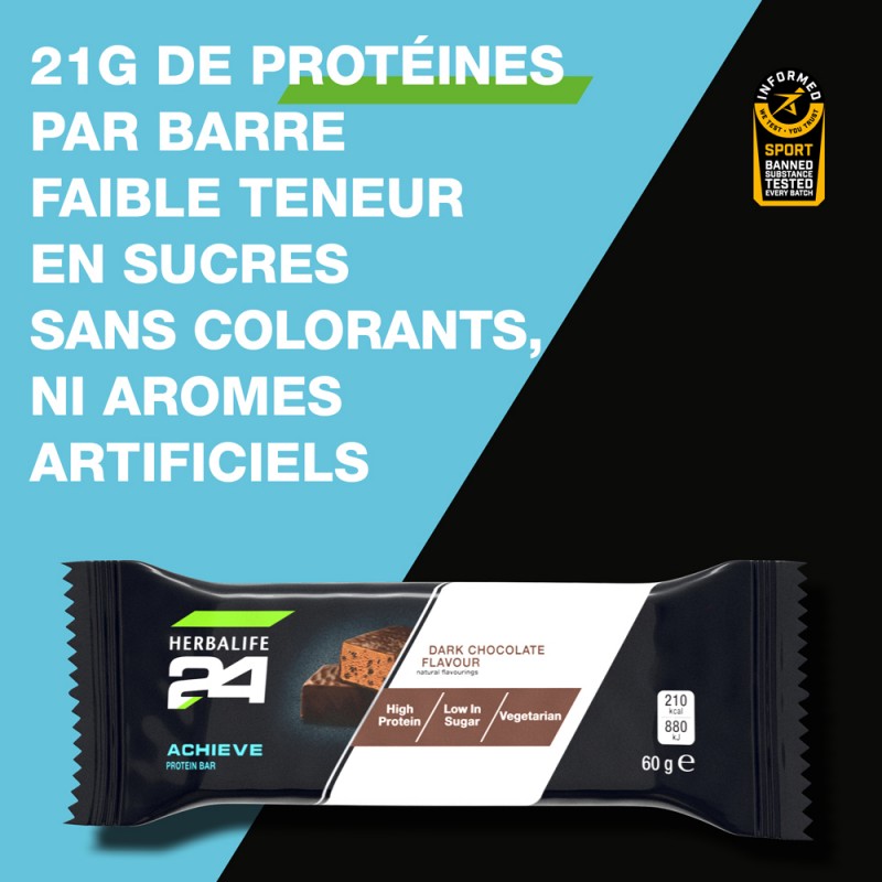 Barres protéinées Achieve H24 saveur Chocolat noir